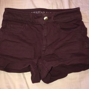 Maroon AEO shorts